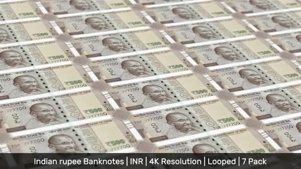 India Banknotes Money / Indian rupee / Currency ₹ / INR / 7 Pack - 4K