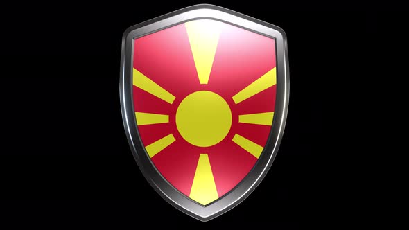 North Macedonia Emblem Transition with Alpha Channel - 4K Resolution