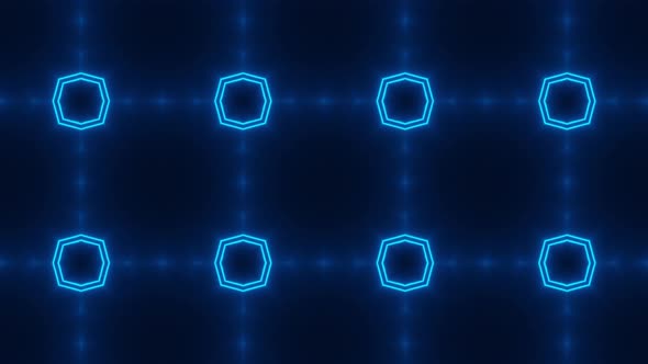 Neon glowing abstract mosaic seamless loop animation. Futuristic motion graphics