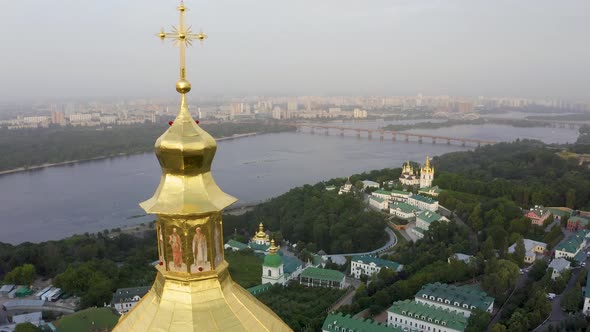 Magical Aerial View of the Kiev Pechersk Lavra Monastery