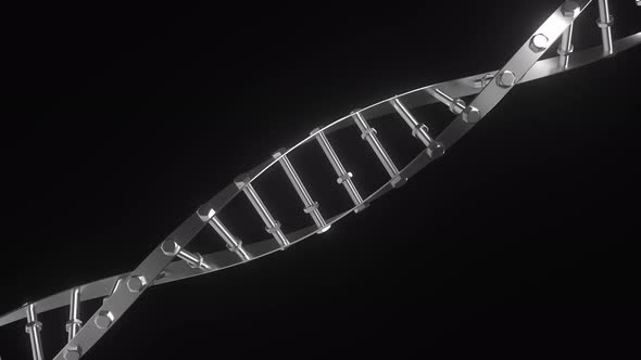 DNA Molecule Model Made of Bolts and Nuts