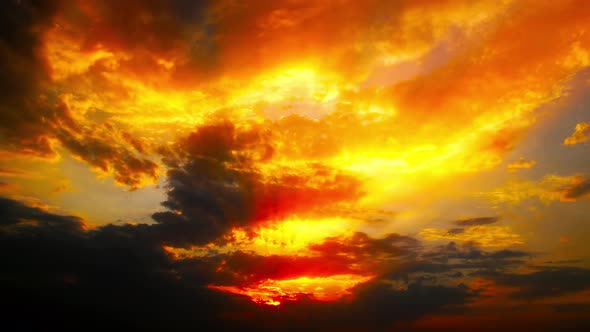 sky and clouds at sunset background 4K