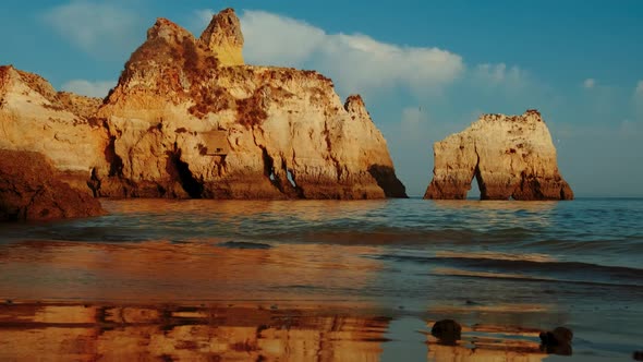 Stunning View of Tres Irmaos Beach, Alvor, The Algarve, Portugal