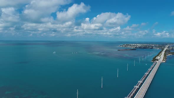 Paradise landscape of caribbean sea of Florida Keys Florida United States.