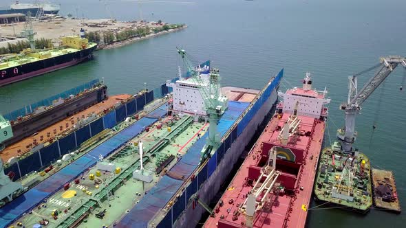 Aerial View Logistics Concept Floating Dry Dock