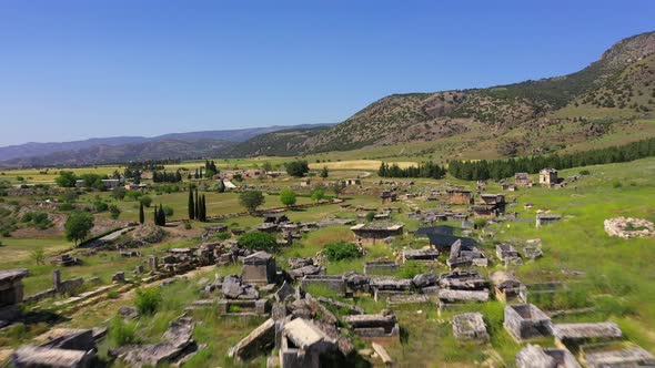 Ancient ruins of Hierapolis Pamukkale - Denizli - Turkey.	