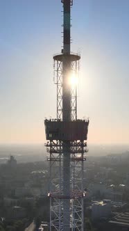 TV Tower in the Morning at Dawn in Kyiv Ukraine