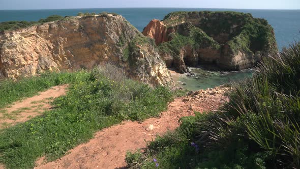 Rocks and cliffs on the ocean shore