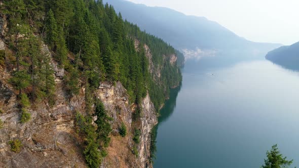 View of beautiful mountain ranges and lake 4k