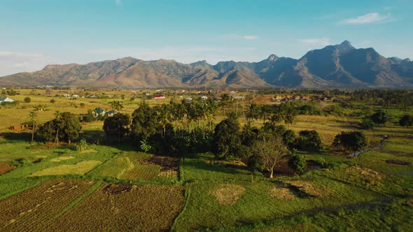 Aerial view of the Morogoro town in  Tanzania