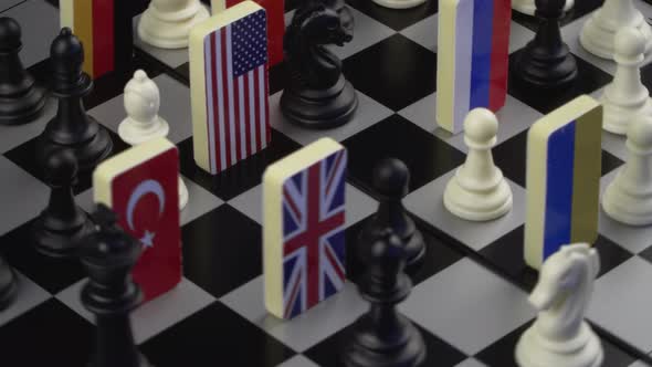 Chessboard with Flags of Countries