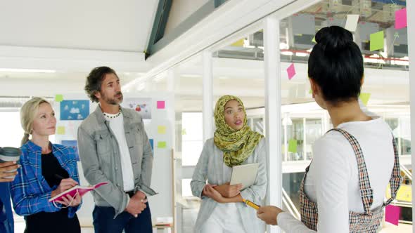 Creatives meeting in a modern office