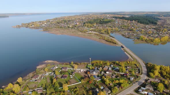 Lake Village From Above on a Drone