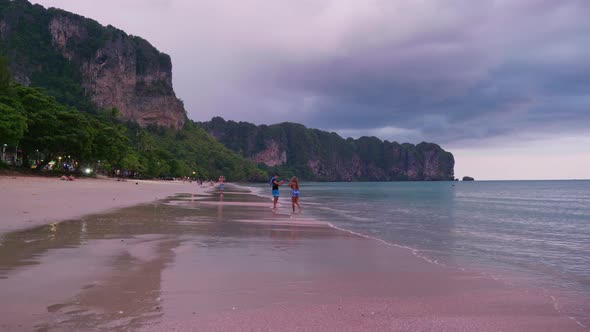 4K Cinematic landscape footage of the beautiful beach of Ao Nang in Krabi, in the south of Thailand