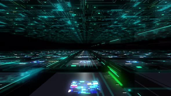 4K Programming code abstract technology background. (Loopable)