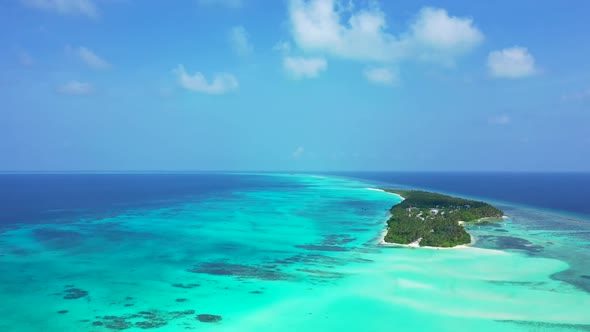 Aerial view travel of paradise sea view beach adventure by aqua blue sea and clean sandy background 