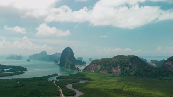 Aerial View of Toh Li View Point, Phang-Nga Province, Thailand