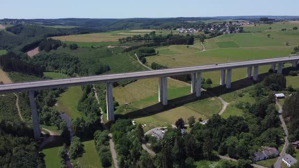 Ourtalbrücke in Belgium in the province of Liège, aerial