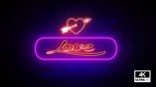 Love Neon Sign Animation Background