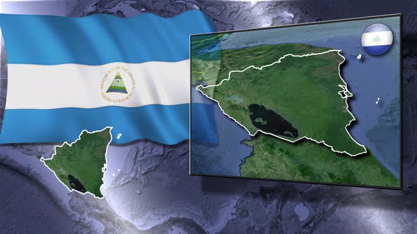 Nicaragua Flag And Map Animation