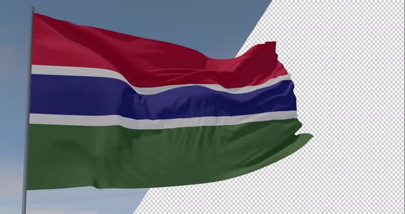 Cut240flag Gambia patriotism national freedom, seamless loop, alpha channel