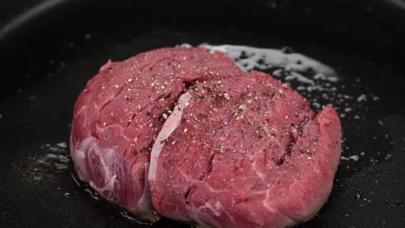 Meat steak preparing for cooking. Cook filet mignon. 4K UHD video