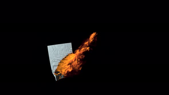 Burning paper with dark background.