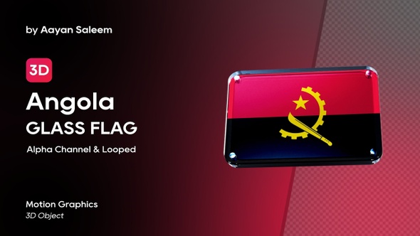 Angola Flag 3D Glass Badge