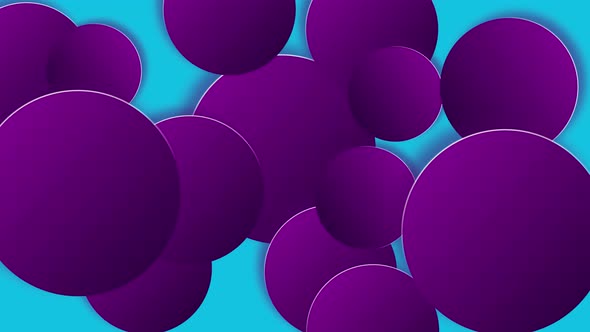 Purple circles motion on blue background. Abstract shape backdrop
