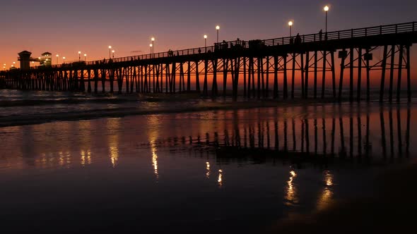 Pier Silhouette Oceanside California USA