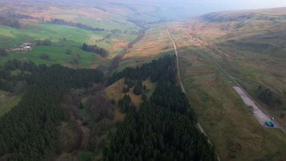 Natural Moorland Landscape Within The Confines Of Scar House Reservoir- Yorkshire Water Dam, England