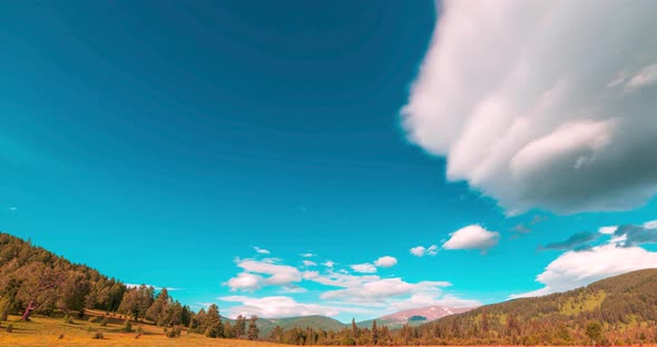 Mountain Meadow Timelapse at the Summer or Autumn Time