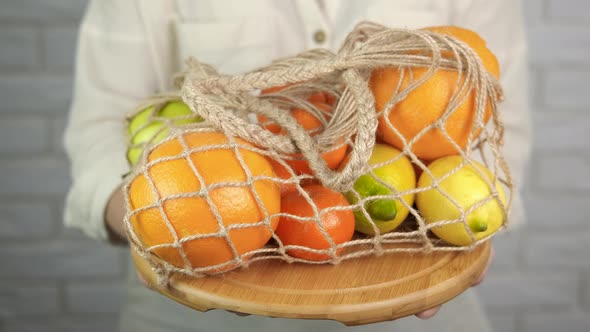 String Bag with Fruits