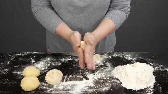 Making pies out of dough