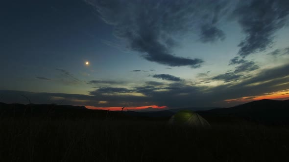 Day To Night Camping Timelapse