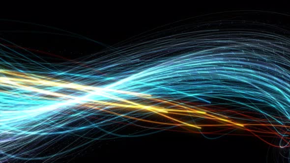 Abstract Glowing Particle Line Wave Motion Design Background, Glowing lights lines, Abstract Particl