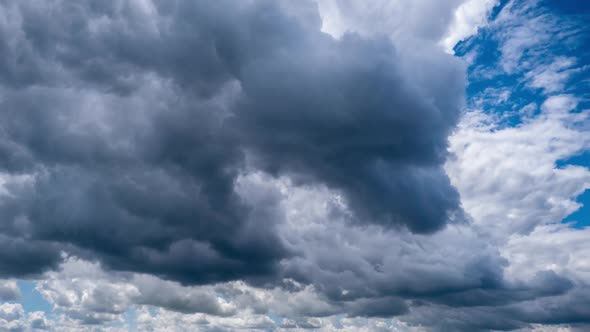 Timelapse of Dramatic Storm Clouds Moving in the Sky