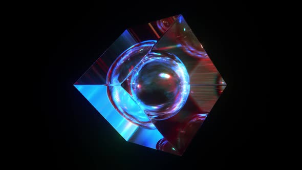 Abstract Glass Cube Looped Animation alt