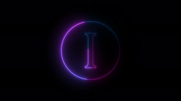 Blue Pink Neon I Text Intro Animation