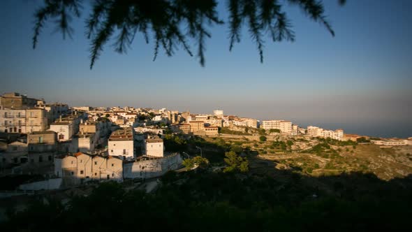 Monte Sant'Angelo motion timelapse day to night