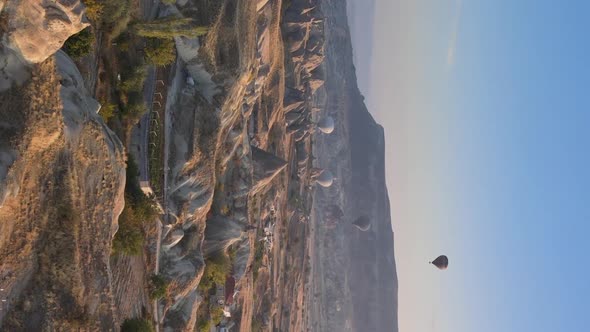 Vertical Video  Balloons in Cappadocia Turkey