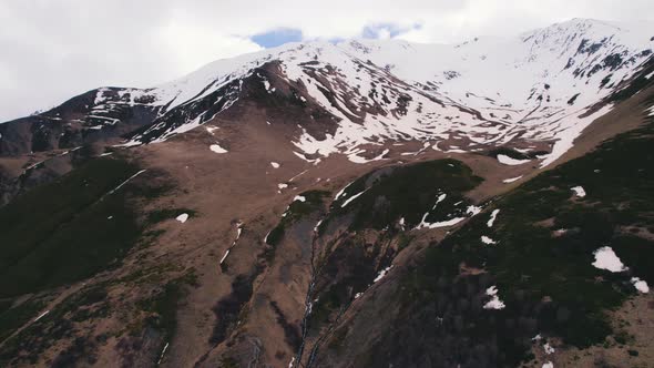 the Landscape of the Caucasus Mountains Kazbegi Region Georgia