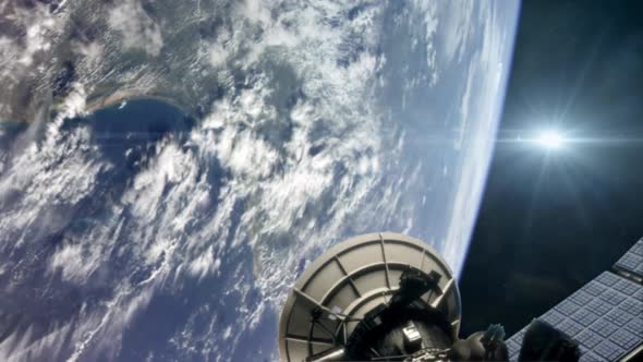 Communications Satellite in Planet Earth Orbit
