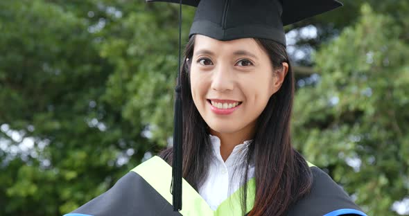 Woman graduated from university 