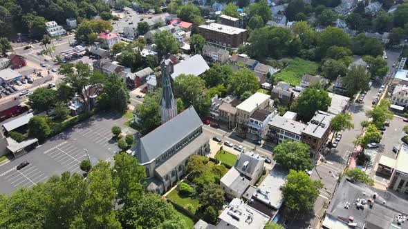 Overhead View of Lambertville New Jersey USA the Small Town Residential Suburban Area with Near the