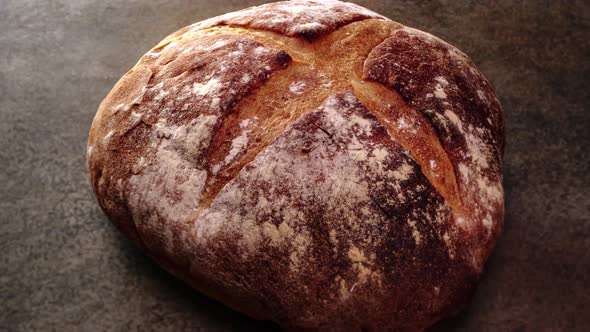 Freshly Baked Natural Bread is on the Kitchen Table