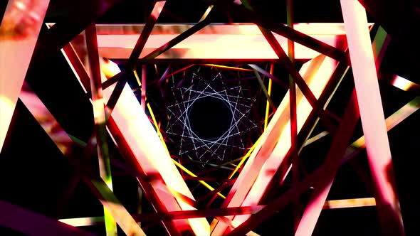 Abstract Neon stripes Triangle Vj Loop Tunnel background