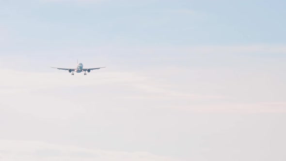 Airplane Approaching Over Ocean