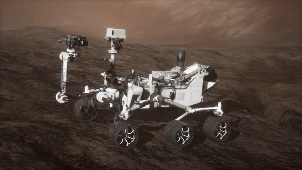 Curiosity Mars Rover Exploring the Surface of Red Planet alt