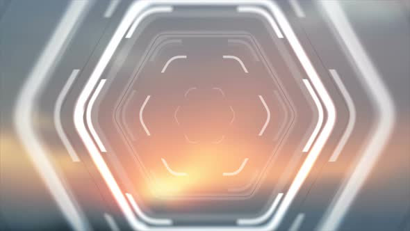 White Glowing Hi-Tech HUD Hexagons